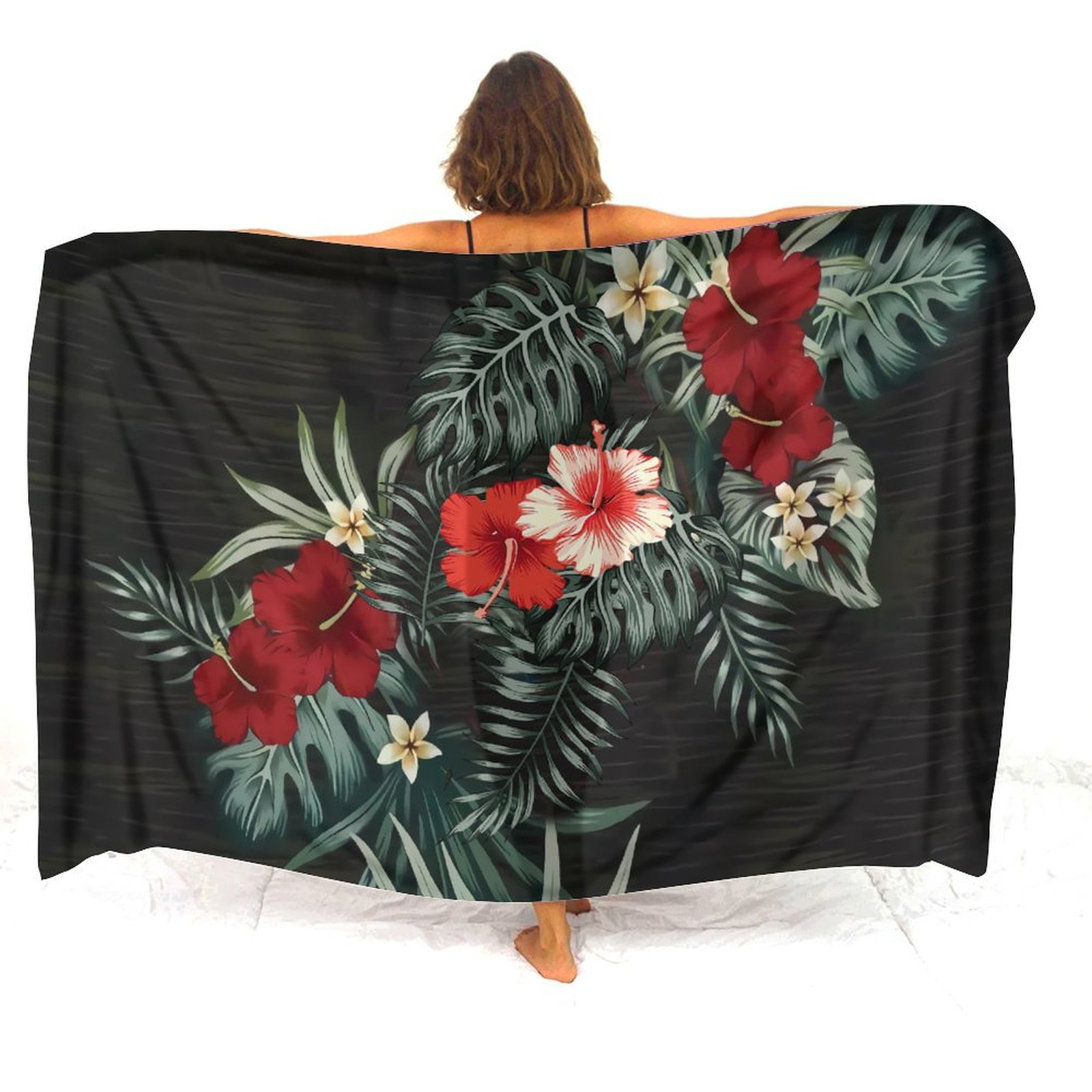 Printed Wrap Skirt - Grembiule da spiaggia Resort hawaiano polinesiano