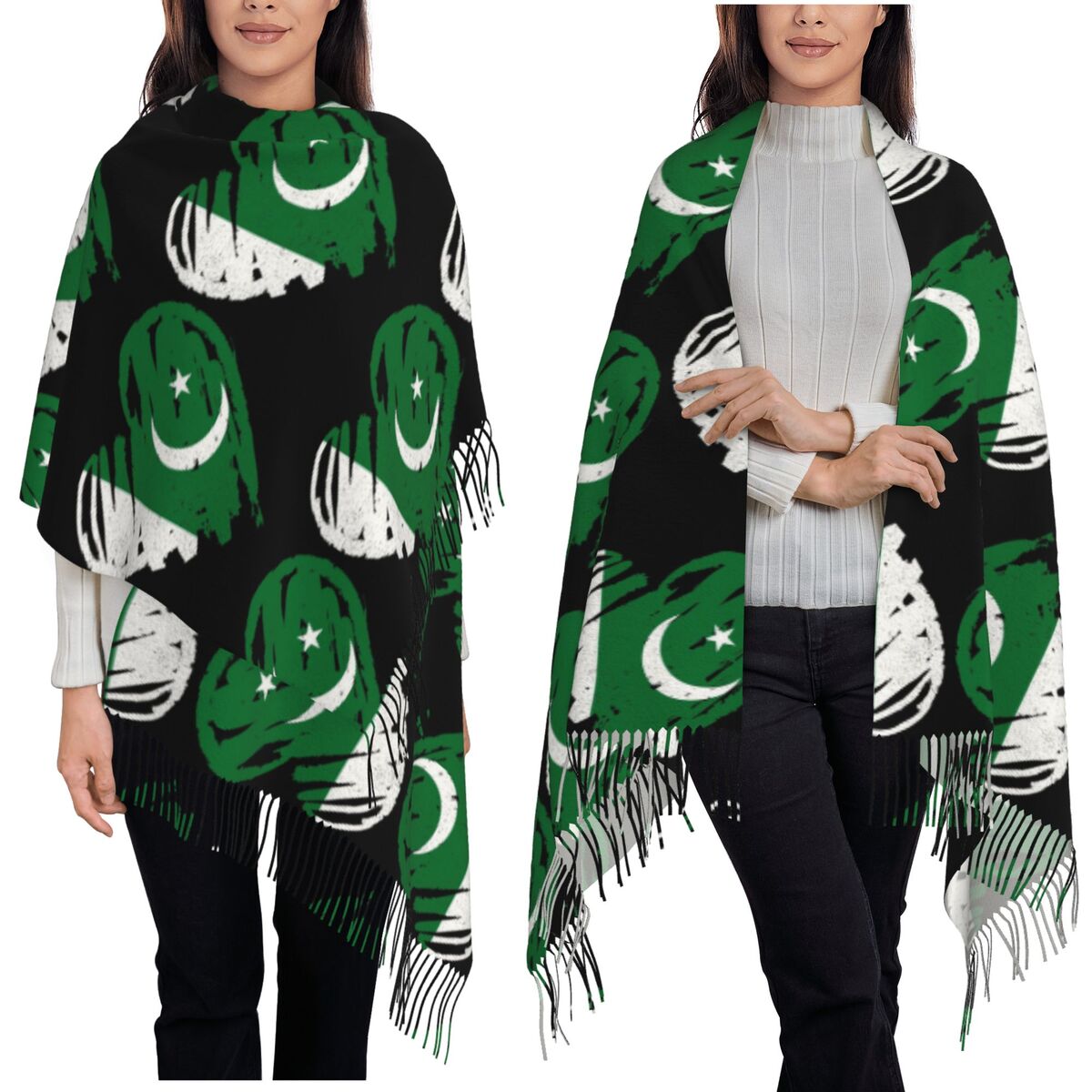 Women Fashion Pakistan - Amo la bandiera pakistana Sciarpa pakistana