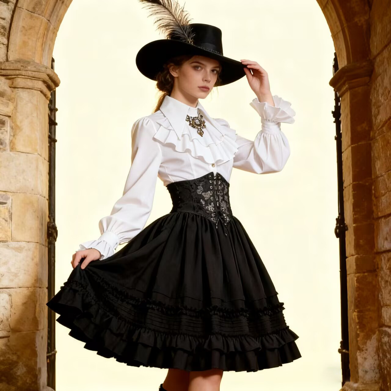 Corset Top Boned - Abito Vittoriano da Donna Stile Medievale