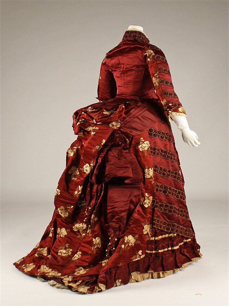 Women'S Fashion Victorian Era - Abito da giorno vittoriano rosso eduardiano