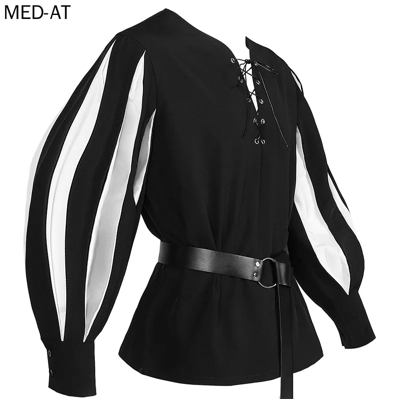 Belted Shirt Dress - Cosplay medievale da uomo Halloween Guerriero