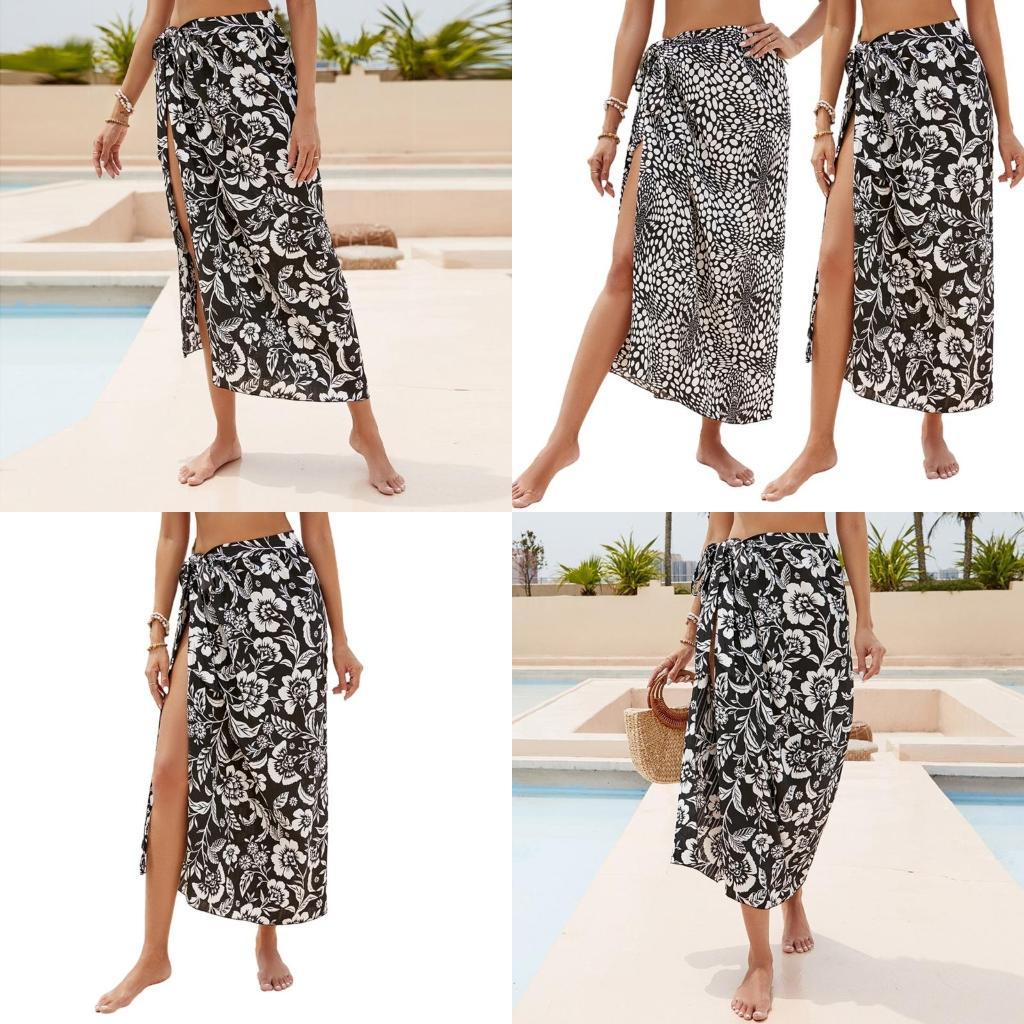 Printed Wrap Skirt - Y1uc Sarong-Swimsuit Coverup gonna Wrap da