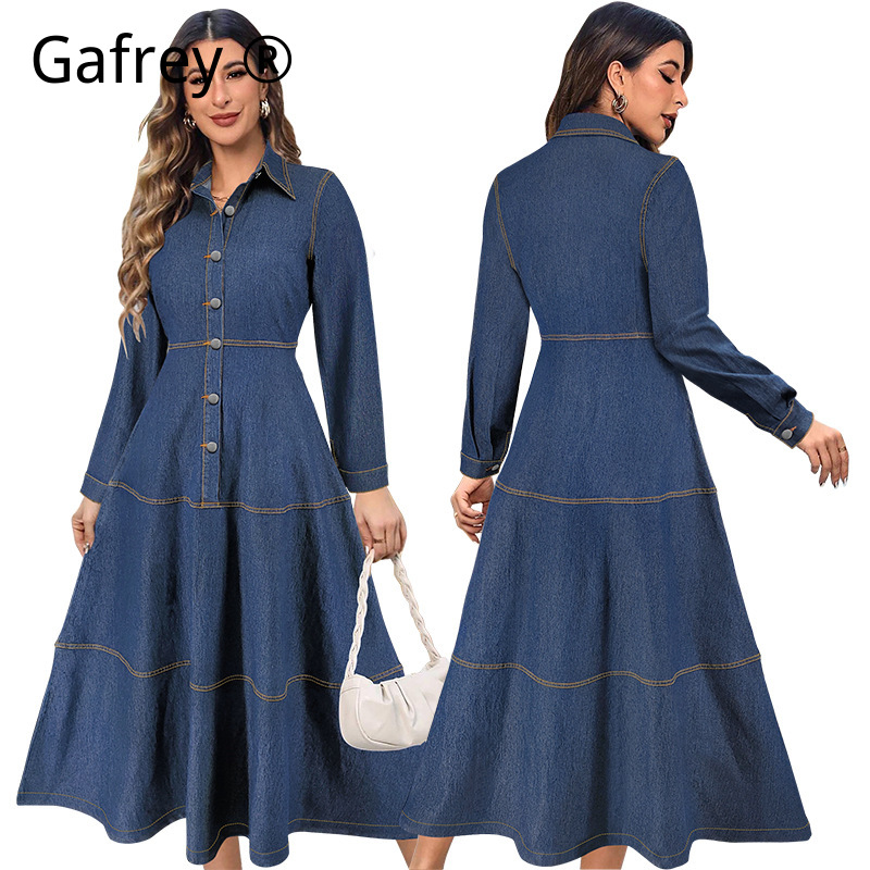 Nuovo Vestito Lungo in Jeans a - Belted Shirt Dress recensione e prezzo