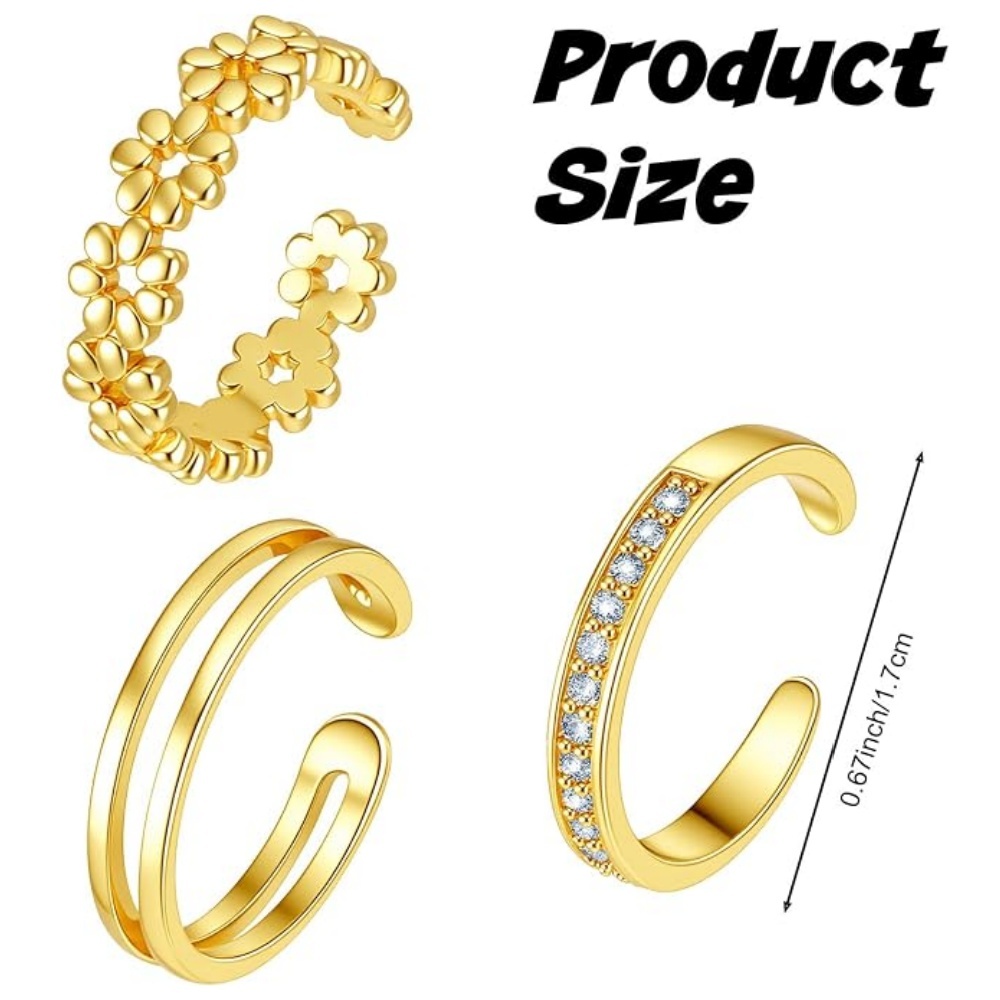 Set di 3 Anelli Aperti Regolab - Women'S Fashion Rings Gold recensione e prezzo