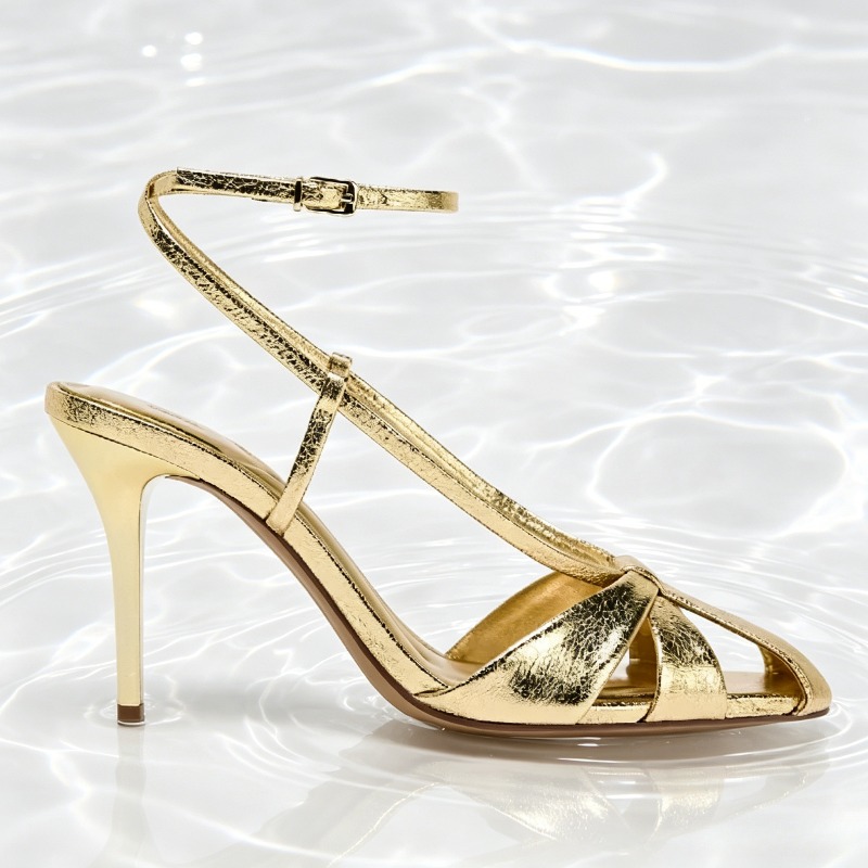 Moda Oro Sandali con tacco sot - Women'S Fashion Brand Shoes recensione e prezzo