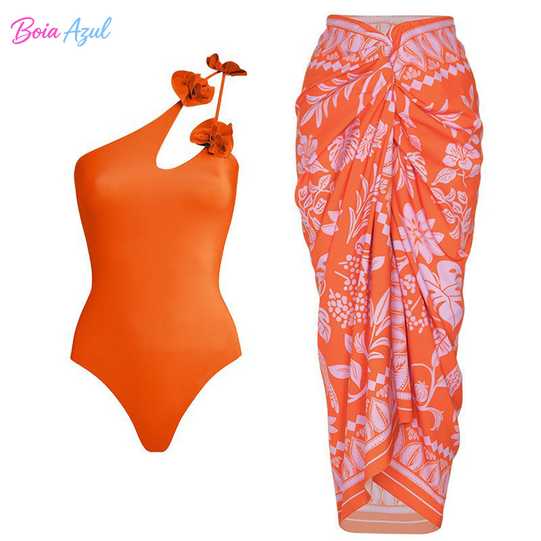 Costume da bagno intero con mo - Printed Wrap Skirt recensione e prezzo